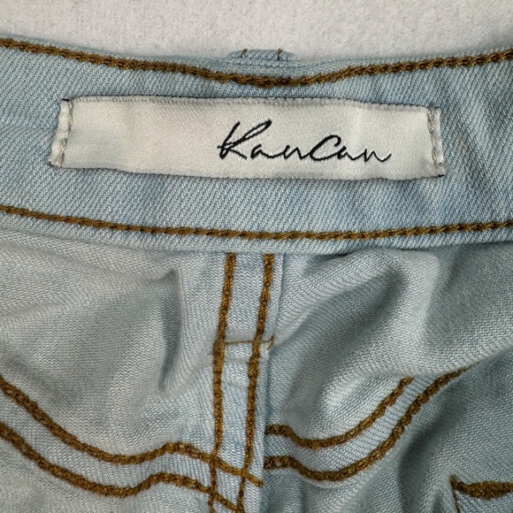 Kancan Straight Leg Jeans Womens Size 11/29 Light Wash Mid Rise Distressed - Picture 5 of 13